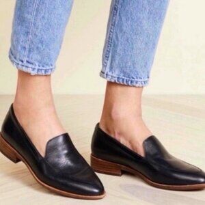 Madewell Black Leather Loafers Size 9.5 Classic Low Heel